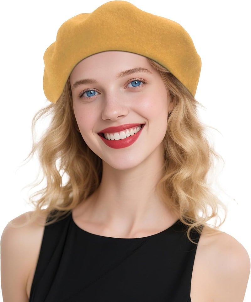 CKYPTFK Beret Hats for Women Holiday Wool French Style-Black/Red Church Hat-Clueless Outfit & Men's Beret - Image 1